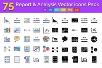 75 Report and Analysis Vector icons Pack Screenshot 1